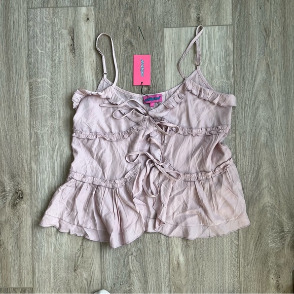 Edikted Juniper Tie Front Ruffled Top - Picture 2 of 5